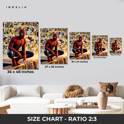 Spider-Man City Wall Art – Marvel Superhero Canvas Frame | Spider-Man Poster Pakistan | IBRELIA™ IBRELIA