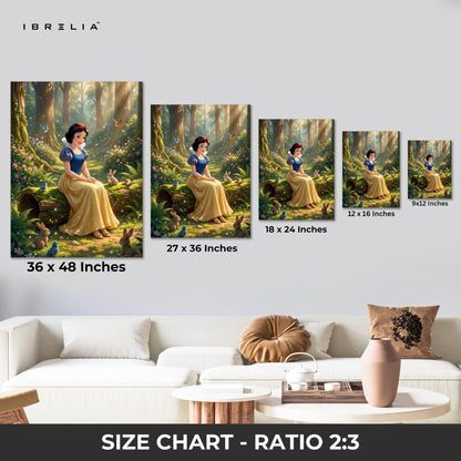 Snow White Enchanted Forest Wall Art – Fairy Tale Princess Canvas Frame | Magical Nature Decor Pakistan | IBRELIA™ IBRELIA