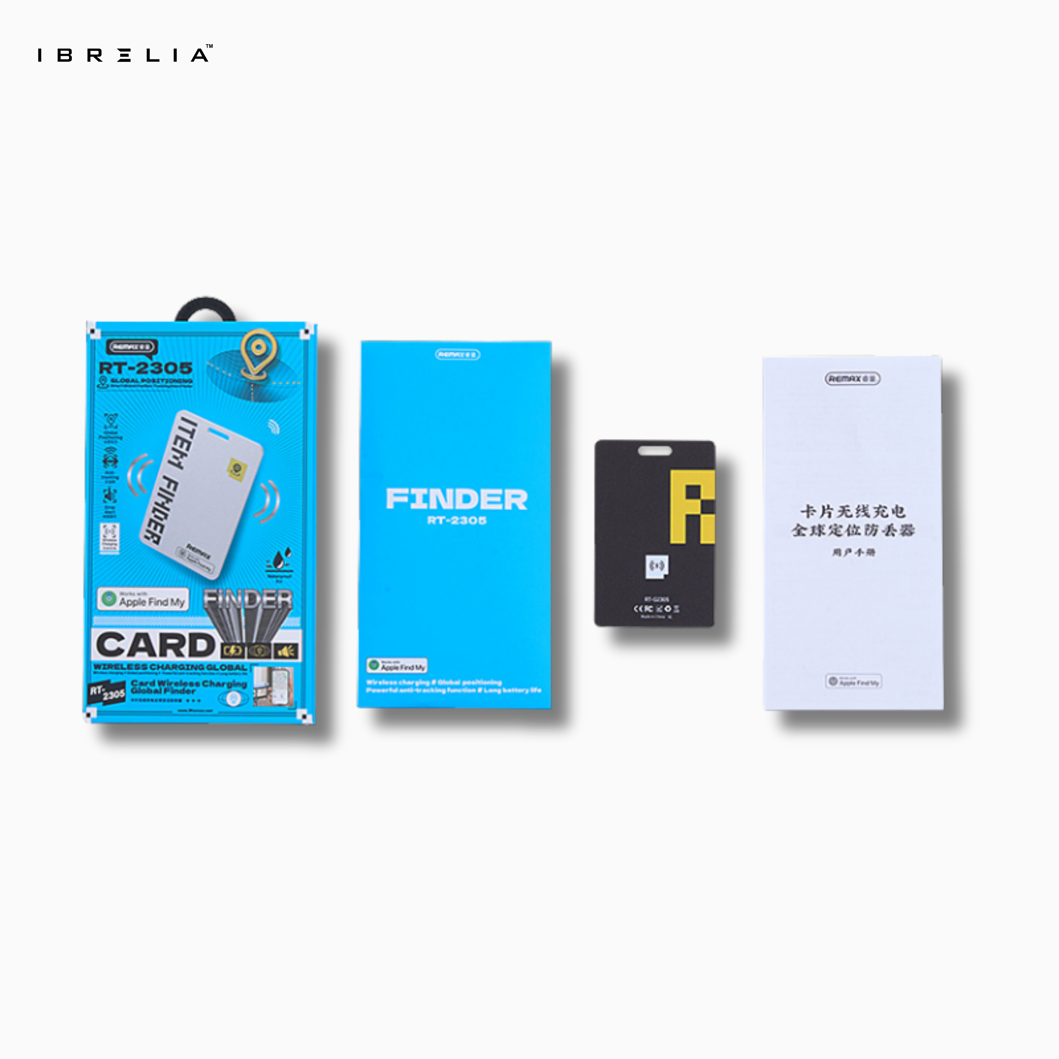 Remax RT-G2305 Smart Anti-Loss Card Tracker | Works with Apple Find My | Ultra-Slim GPS Finder | Wireless Charging | IBRELIA™