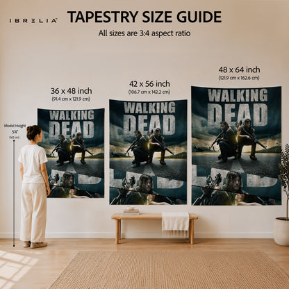 Rick Grimes & Daryl Dixon The Walking Dead Wall Tapestry | Premium Heavyweight Jute Fabric Wall Hanging