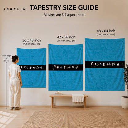 Friends Minimal Logo Wall Tapestry – Modern Sitcom Typography Wall Hanging