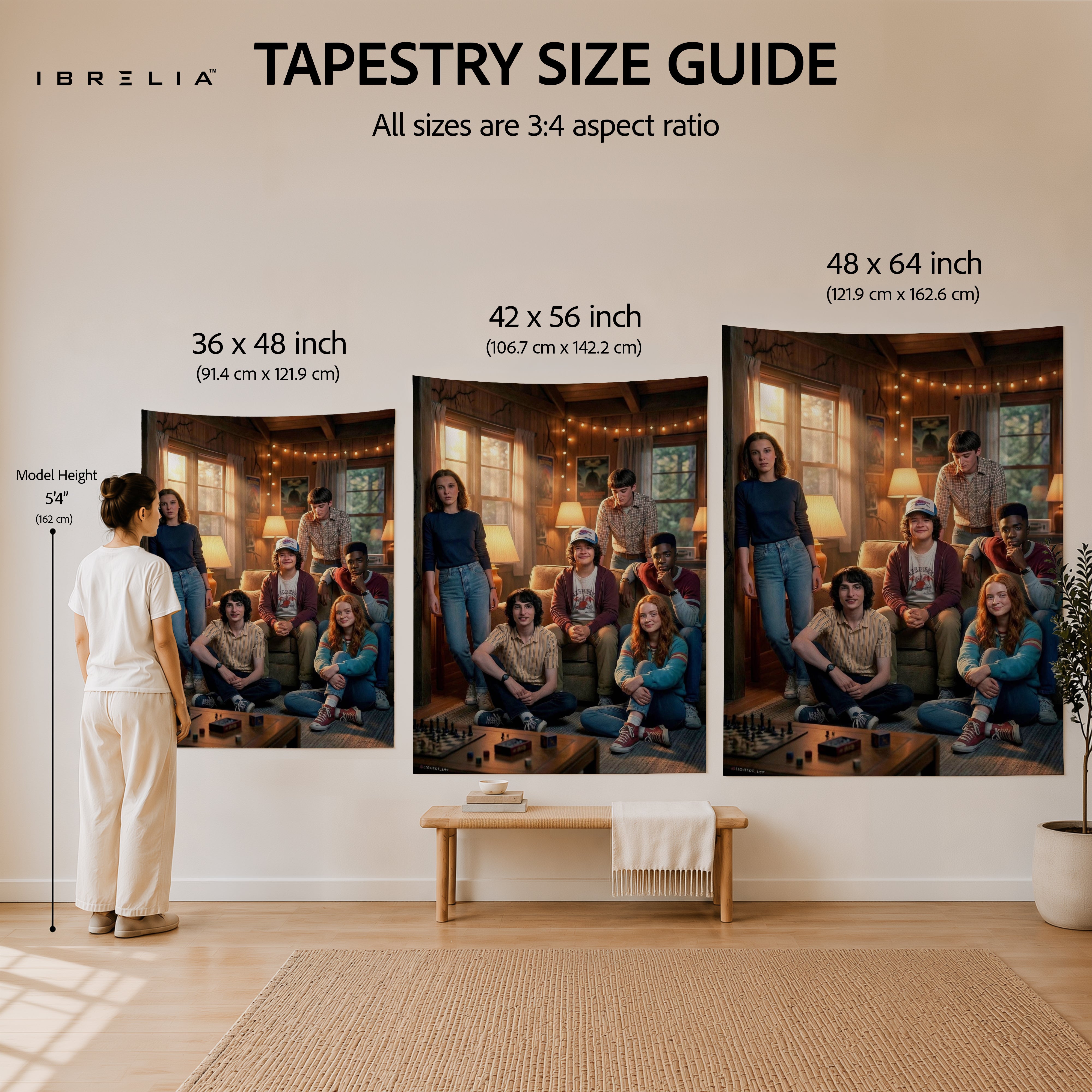 Stranger Things Friends Wall Tapestry – Hawkins Group Fan Art Wall Hanging