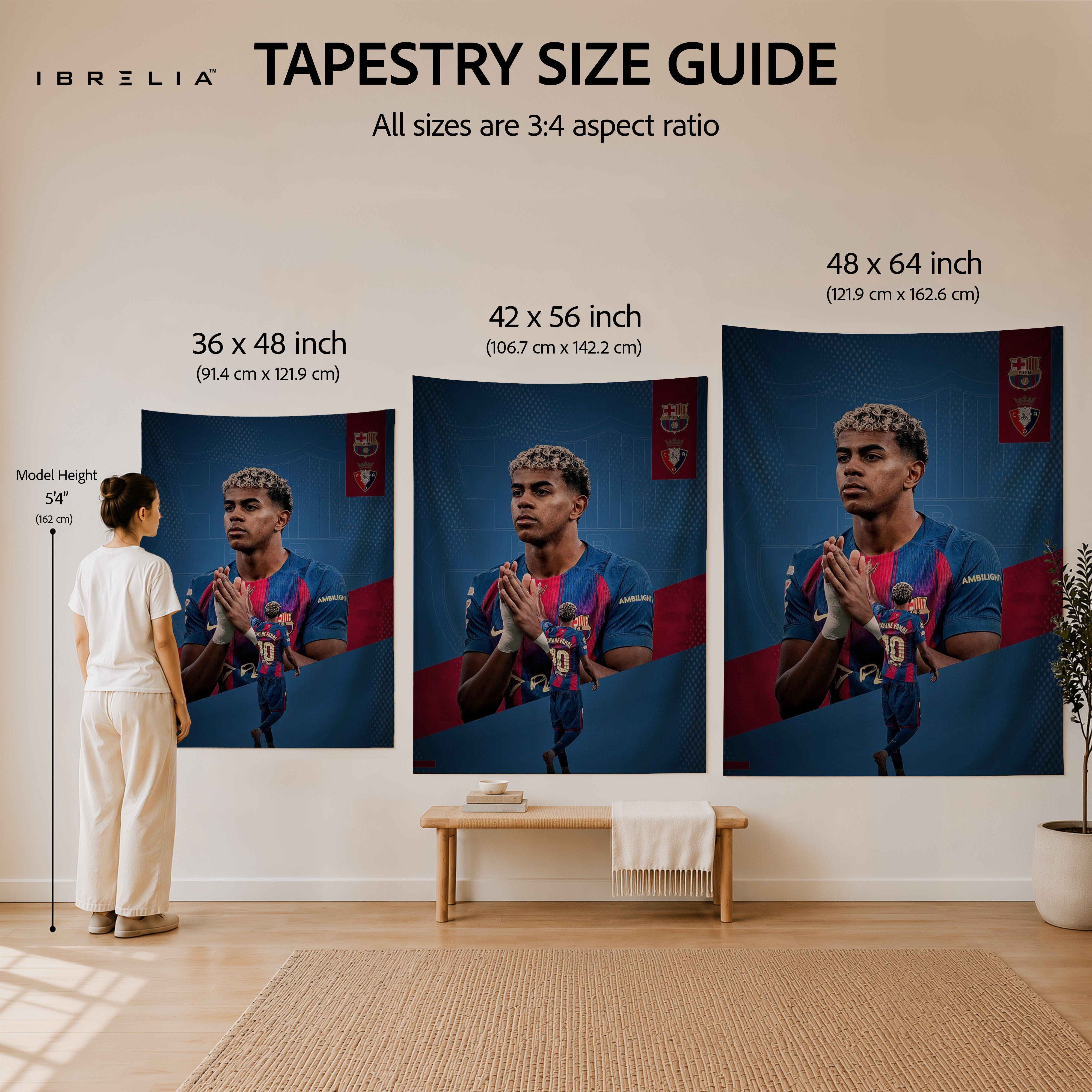 Lamine Yamal FC Barcelona Legacy Wall Tapestry | Premium Heavyweight Jute Fabric Wall Hanging