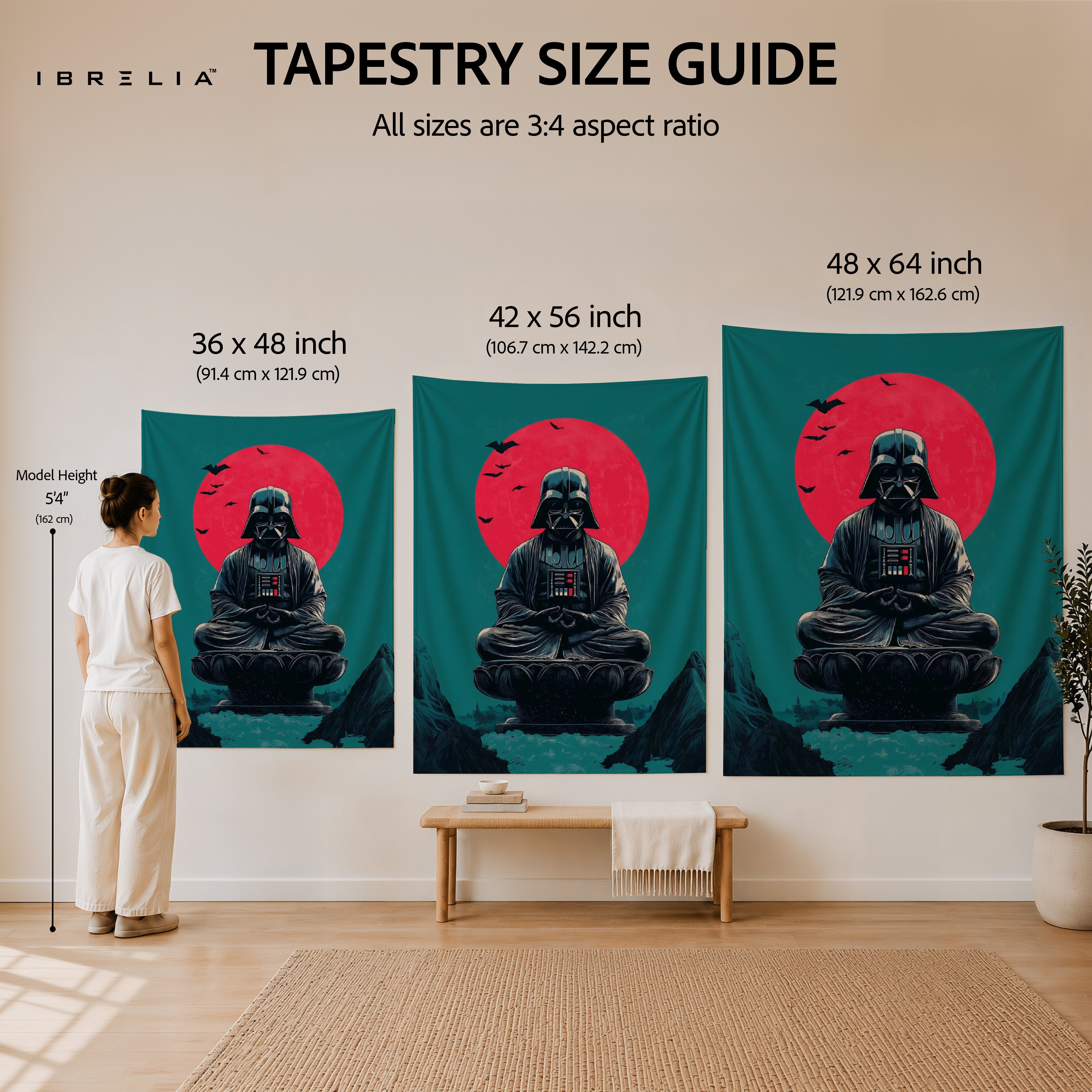 Darth Vader Zen Meditation Wall Tapestry – Star Wars Minimalist Sci-Fi Wall Hanging