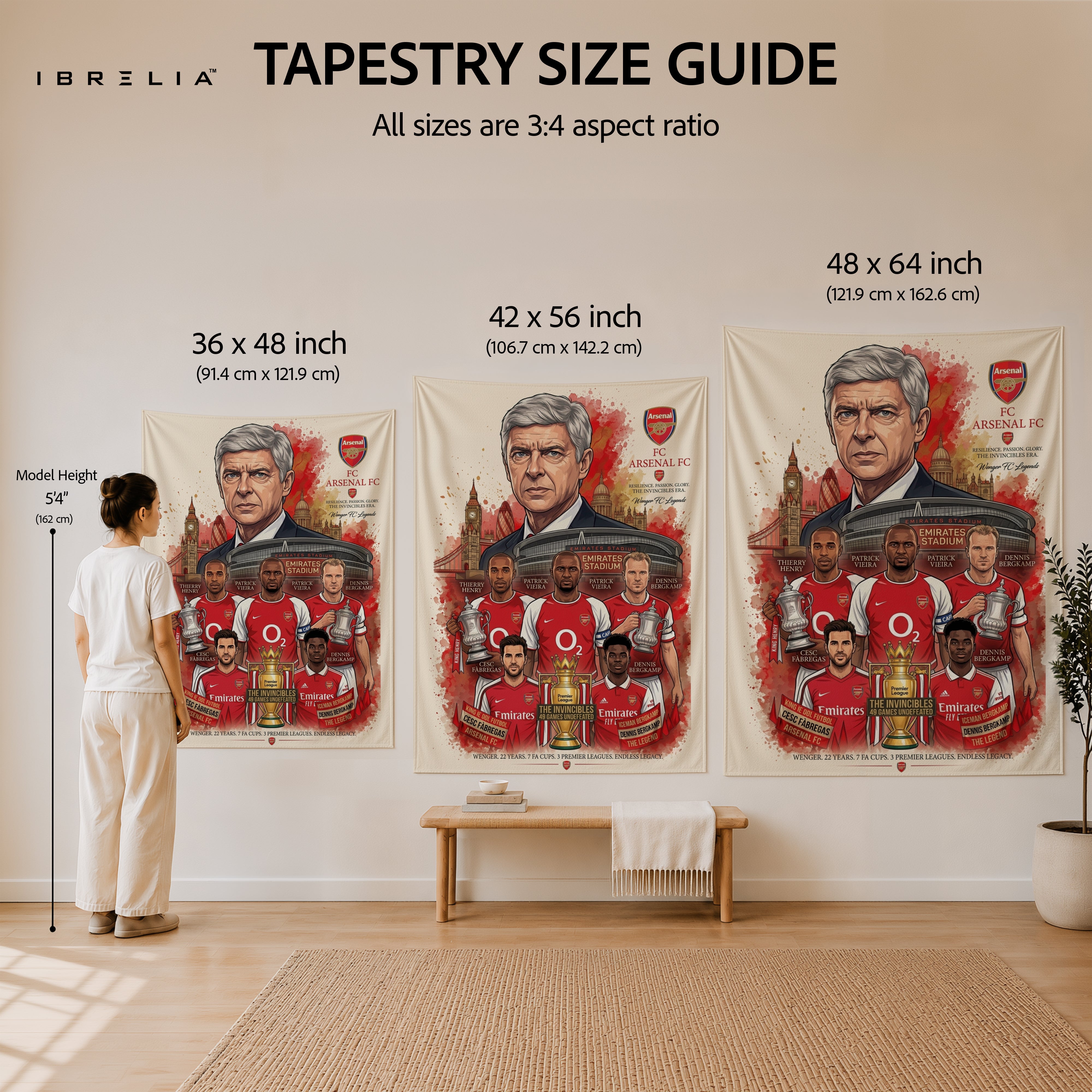 Arsène Wenger Arsenal Legend Wall Tapestry | Premium Heavyweight Jute Fabric Wall Hanging
