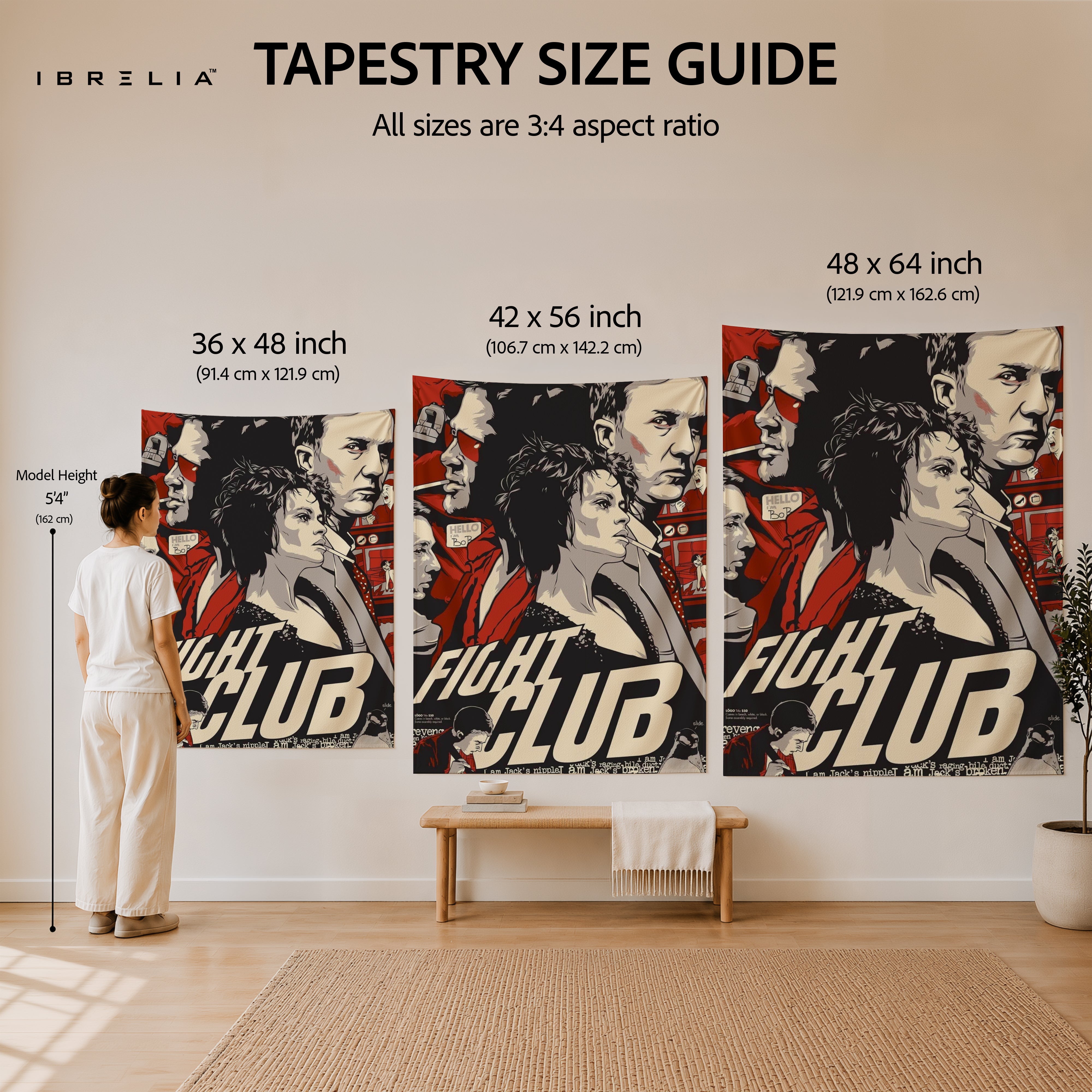 Fight Club Vintage Movie Poster Wall Tapestry – Cult Classic Film Wall Hanging