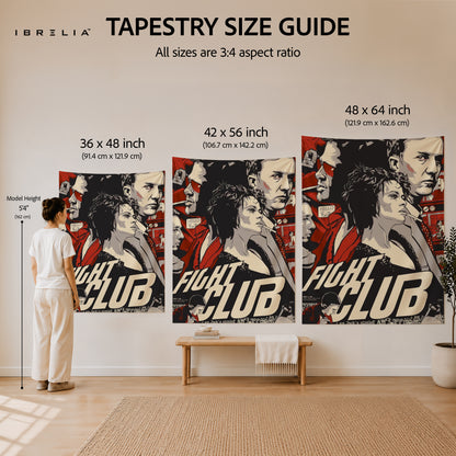 Fight Club Vintage Movie Poster Wall Tapestry – Cult Classic Film Wall Hanging