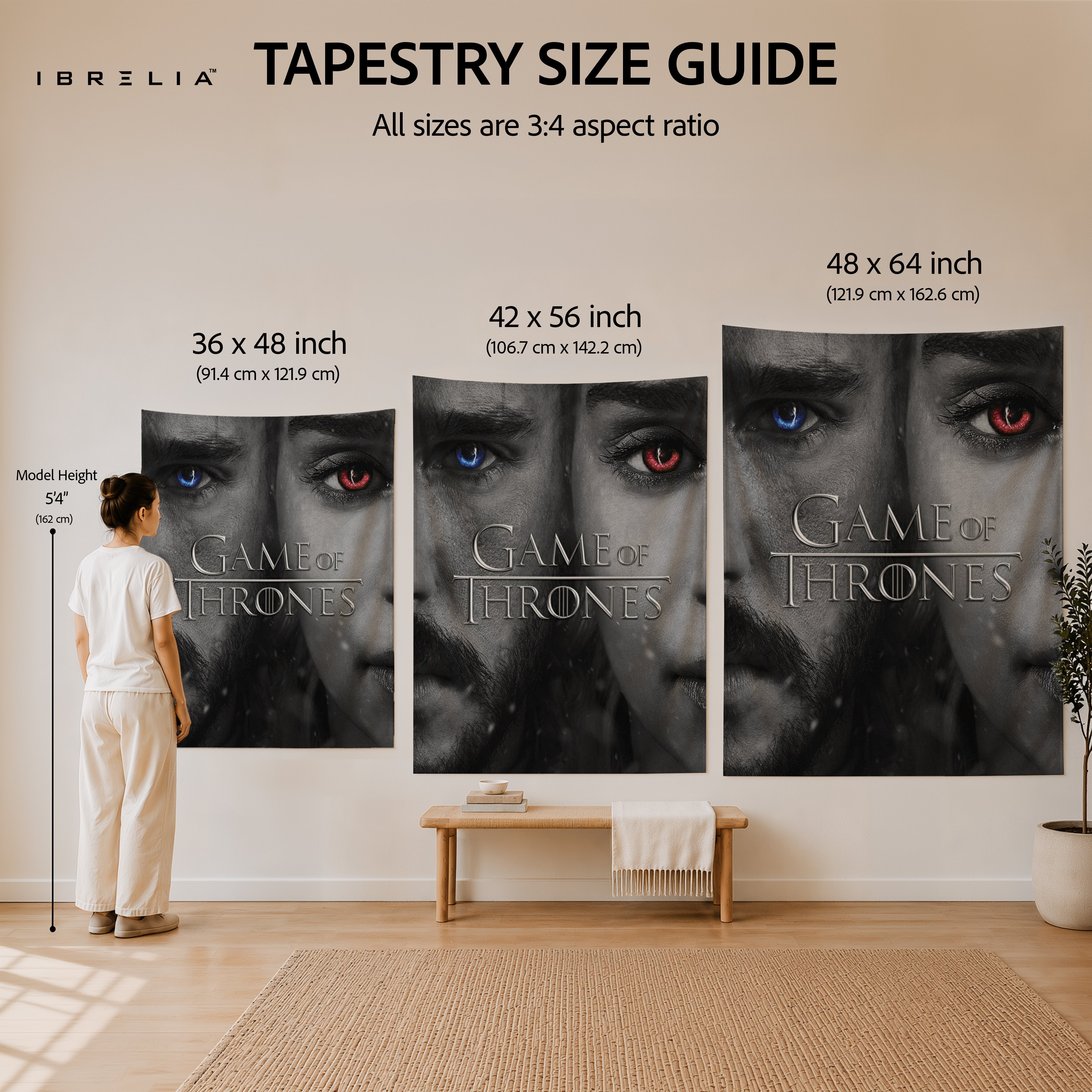 Game of Thrones Wall Tapestry | Premium Heavyweight Jute Fabric Wall Hanging