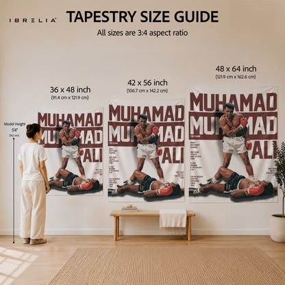 Muhammad Ali The Champ Wall Tapestry | Premium Heavyweight Jute Fabric Wall Hanging