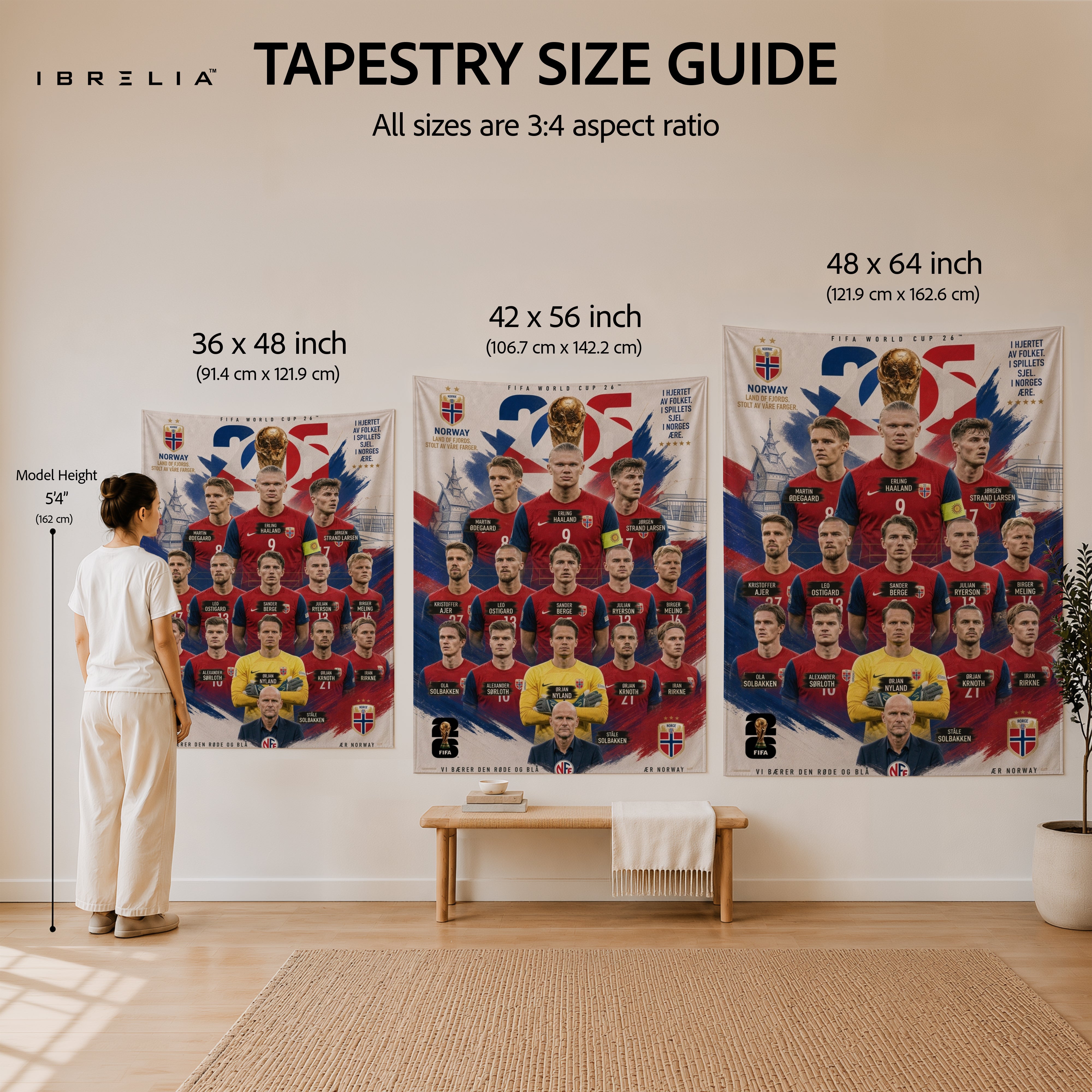 Norway National Football Team Stars Wall Tapestry | Premium Heavyweight Jute Fabric Wall Hanging