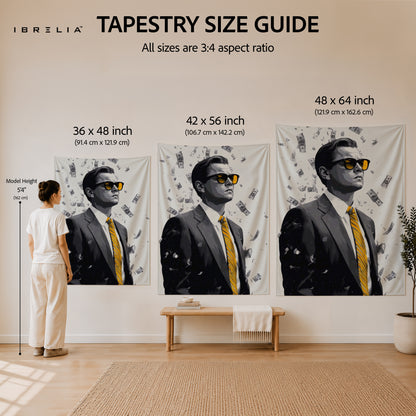 Jordan Belfort Inspired Wall Tapestry – Premium Money & Success Wall Hanging for Home, Office & Bedroom