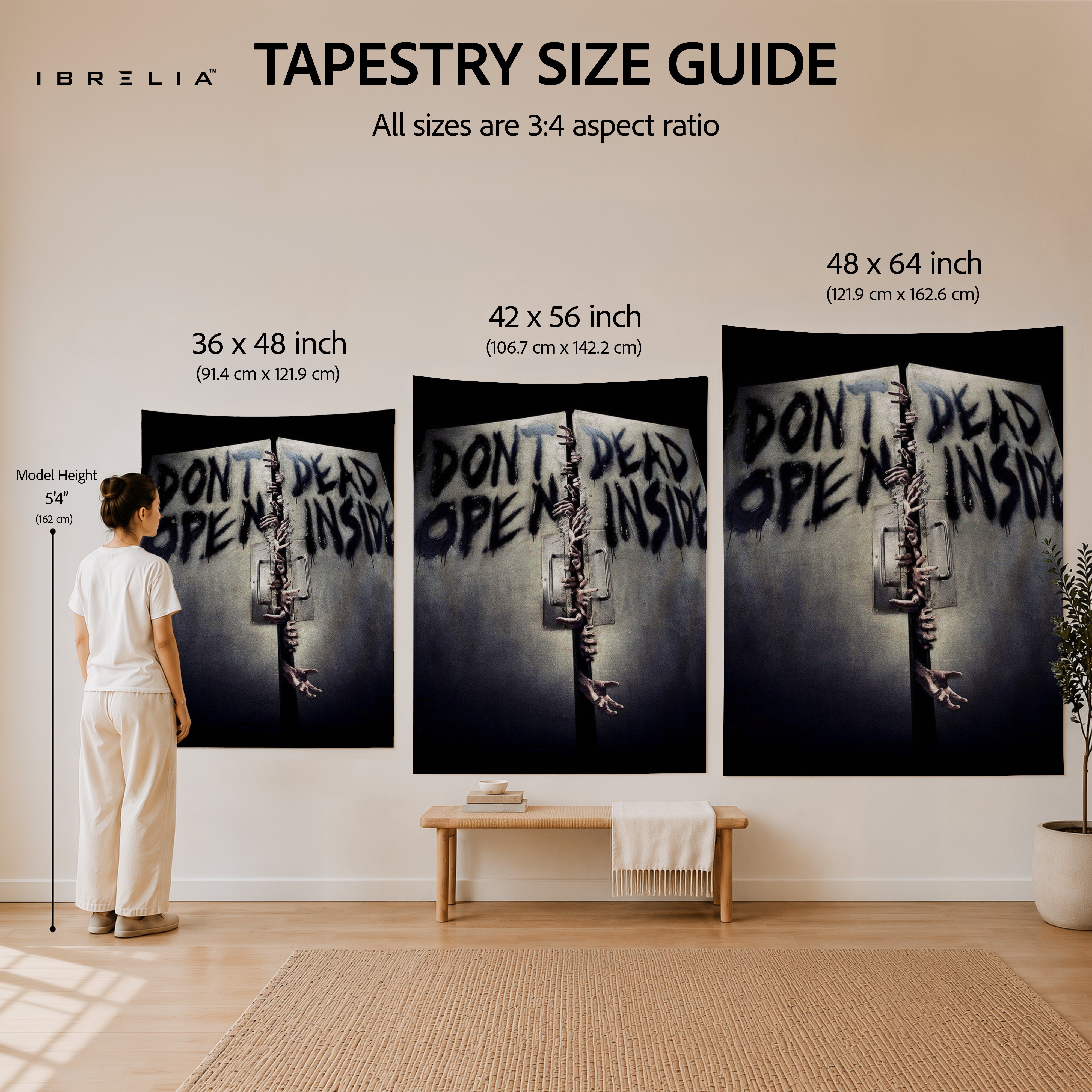 Don't Open Dead Inside The Walking Dead Wall Tapestry | Premium Heavyweight Jute Fabric Wall Hanging