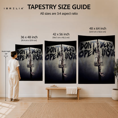 Don't Open Dead Inside The Walking Dead Wall Tapestry | Premium Heavyweight Jute Fabric Wall Hanging