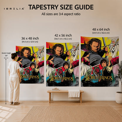 The Lord of the Rings Comic Style Wall Tapestry – Fantasy Adventure Wall Hanging