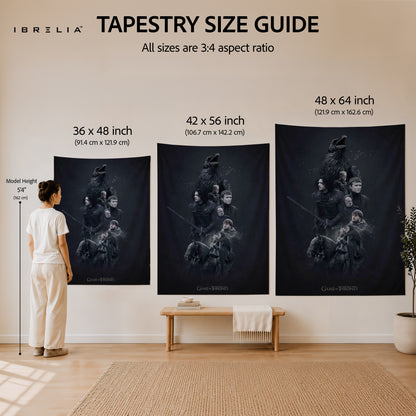 Night's Watch Game of Thrones Wall Tapestry | Premium Heavyweight Jute Fabric Wall Hanging