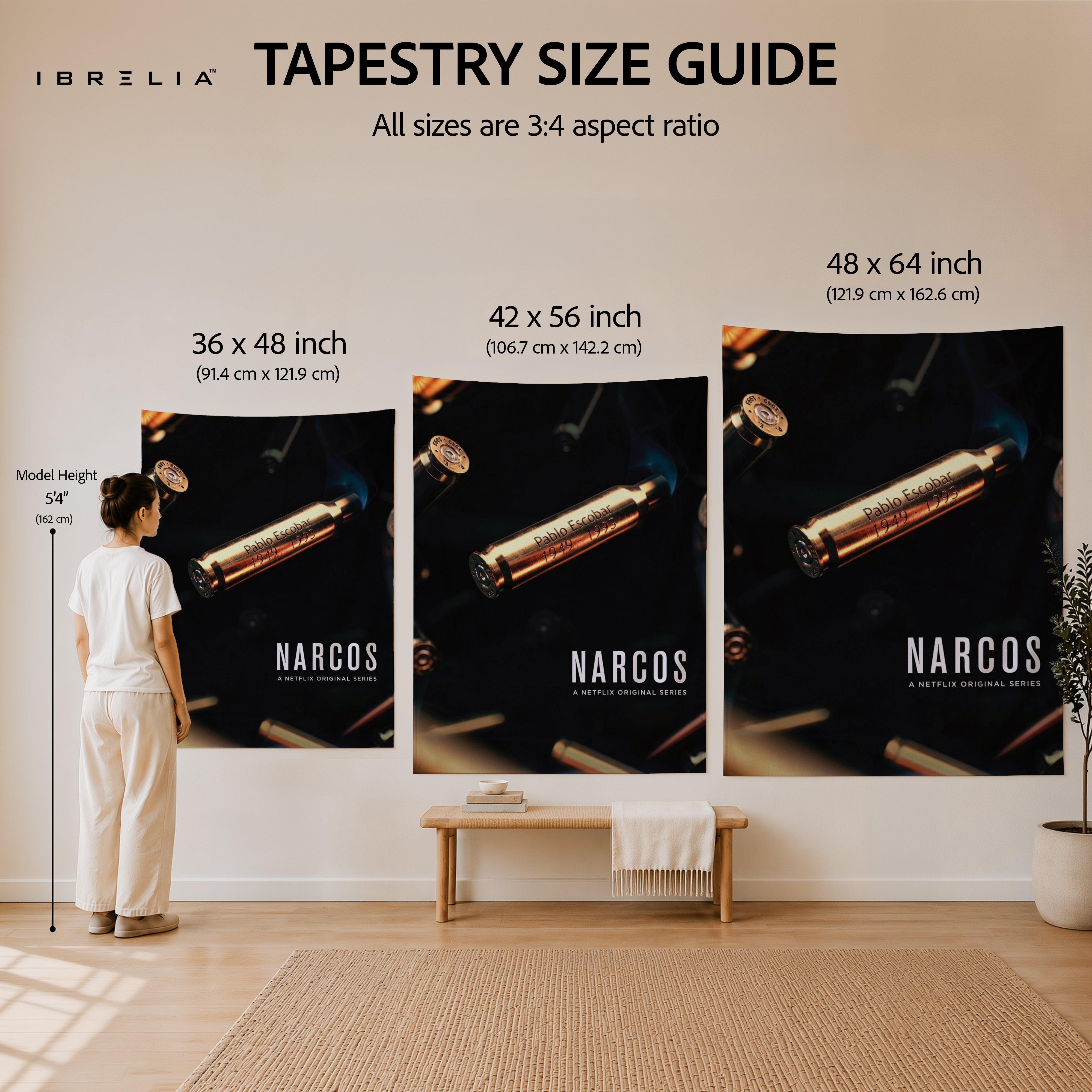 Narcos Pablo Escobar Bullet Wall Tapestry | Premium Heavyweight Jute Fabric Wall Hanging