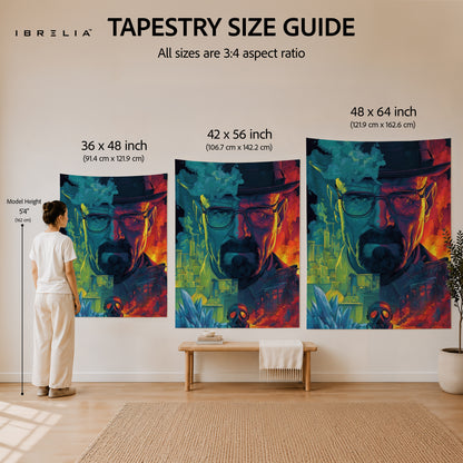 Breaking Bad Heisenberg Neon Portrait Wall Tapestry – Walter White TV Series Artwork