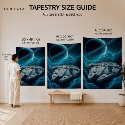Millennium Falcon Space Adventure Wall Tapestry – Galactic Sci-Fi Wall Hanging