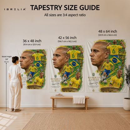 Roberto Carlos Brazil Legend Wall Tapestry | Premium Heavyweight Jute Fabric Wall Hanging