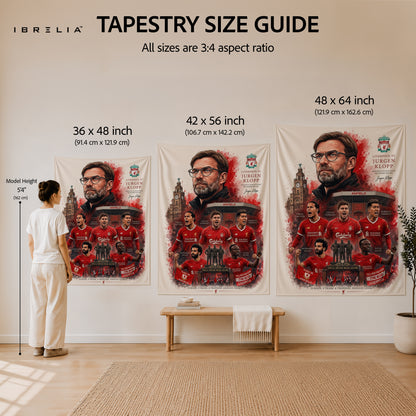 Jürgen Klopp Liverpool Legend Wall Tapestry | Premium Heavyweight Jute Fabric Wall Hanging
