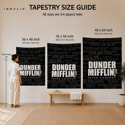 Dunder Mifflin Quotes Wall Tapestry | Premium Heavyweight Jute Fabric Wall Hanging
