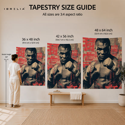 Mike Tyson Vintage Boxing Wall Tapestry | Premium Heavyweight Jute Fabric Wall Hanging