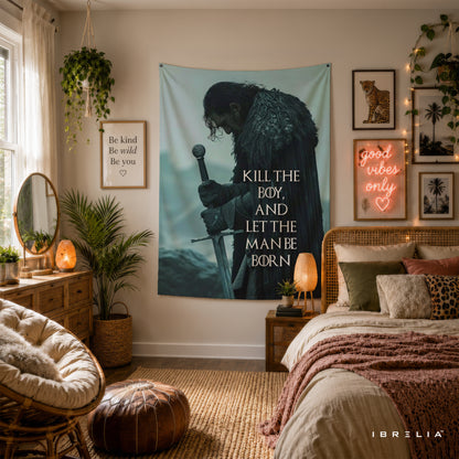 Kill the Boy Quote Game of Thrones Wall Tapestry | Premium Heavyweight Jute Fabric Wall Hanging