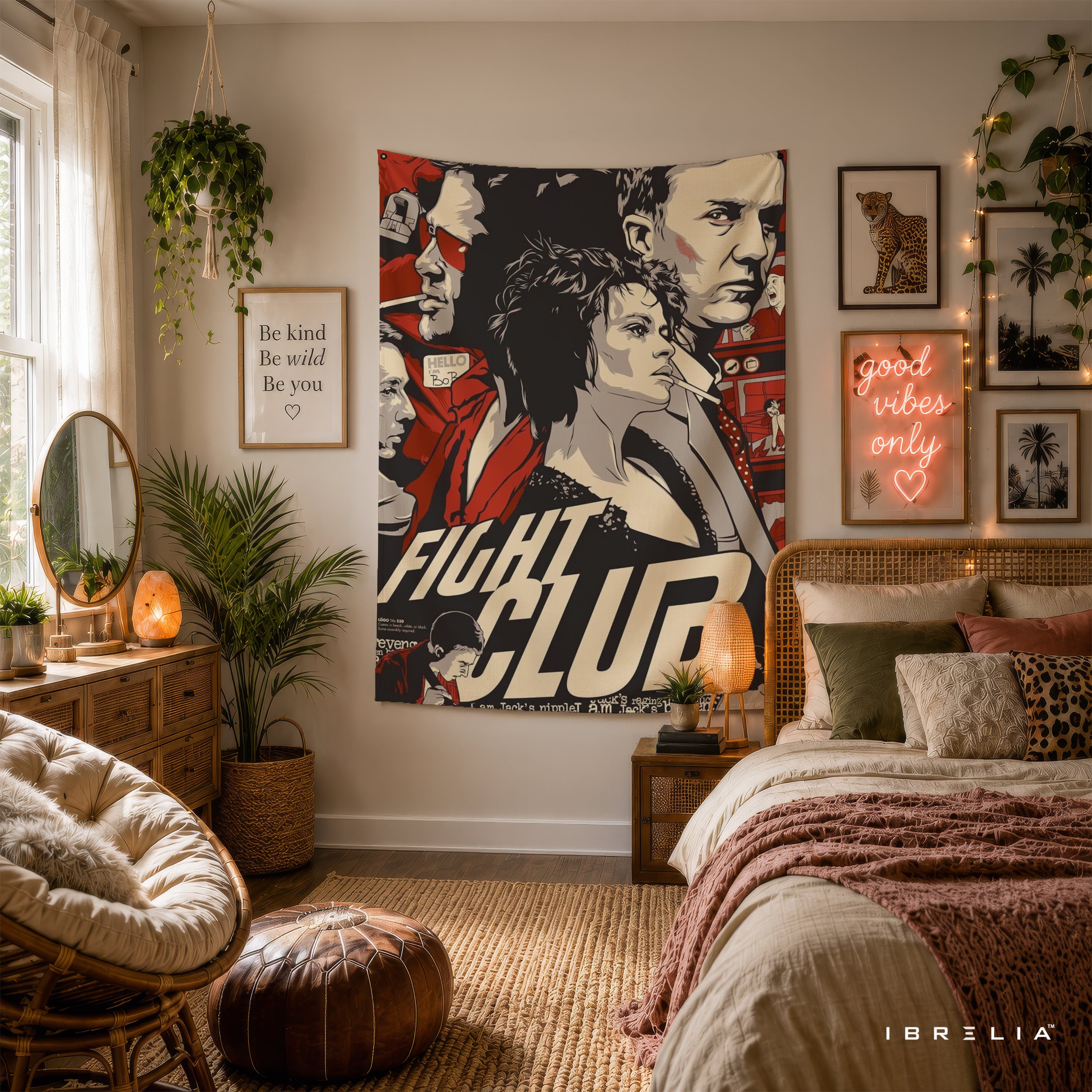 Fight Club Vintage Movie Poster Wall Tapestry – Cult Classic Film Wall Hanging
