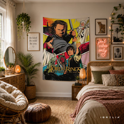 The Lord of the Rings Comic Style Wall Tapestry – Fantasy Adventure Wall Hanging