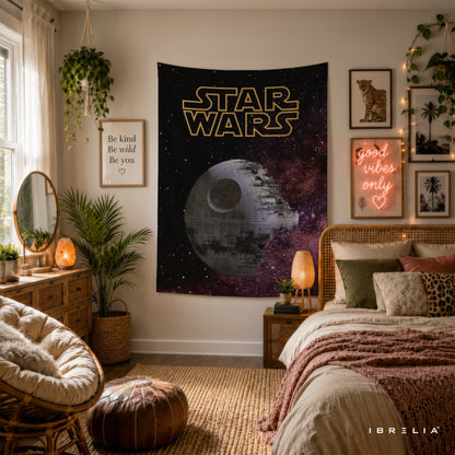 Star Wars Death Star Galaxy Wall Tapestry – Space Sci-Fi Movie Inspired Wall Hanging