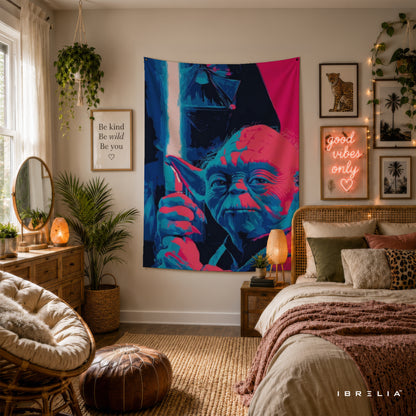 Yoda & Darth Vader Neon Pop Art Wall Tapestry – Star Wars Sci-Fi Wall Hanging