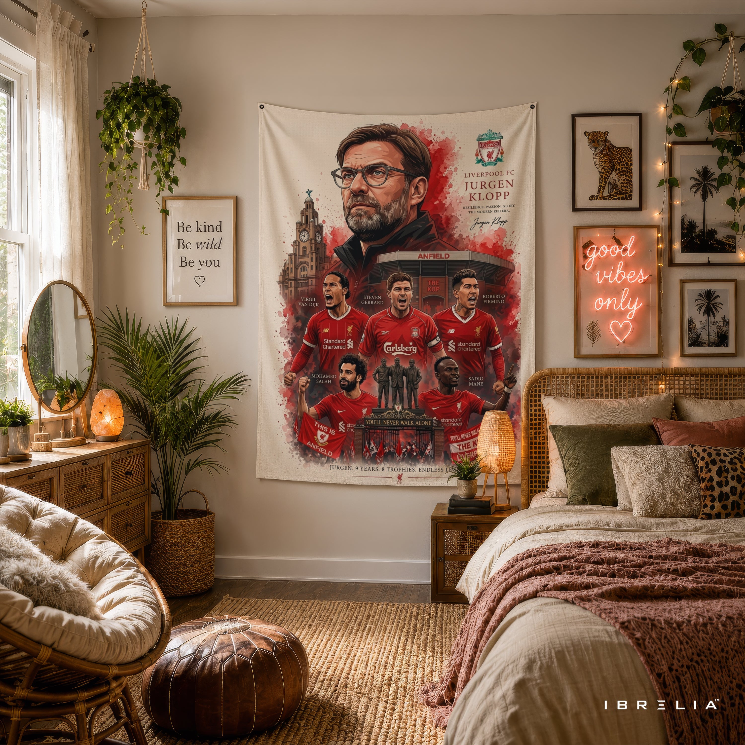 Jürgen Klopp Liverpool Legend Wall Tapestry | Premium Heavyweight Jute Fabric Wall Hanging