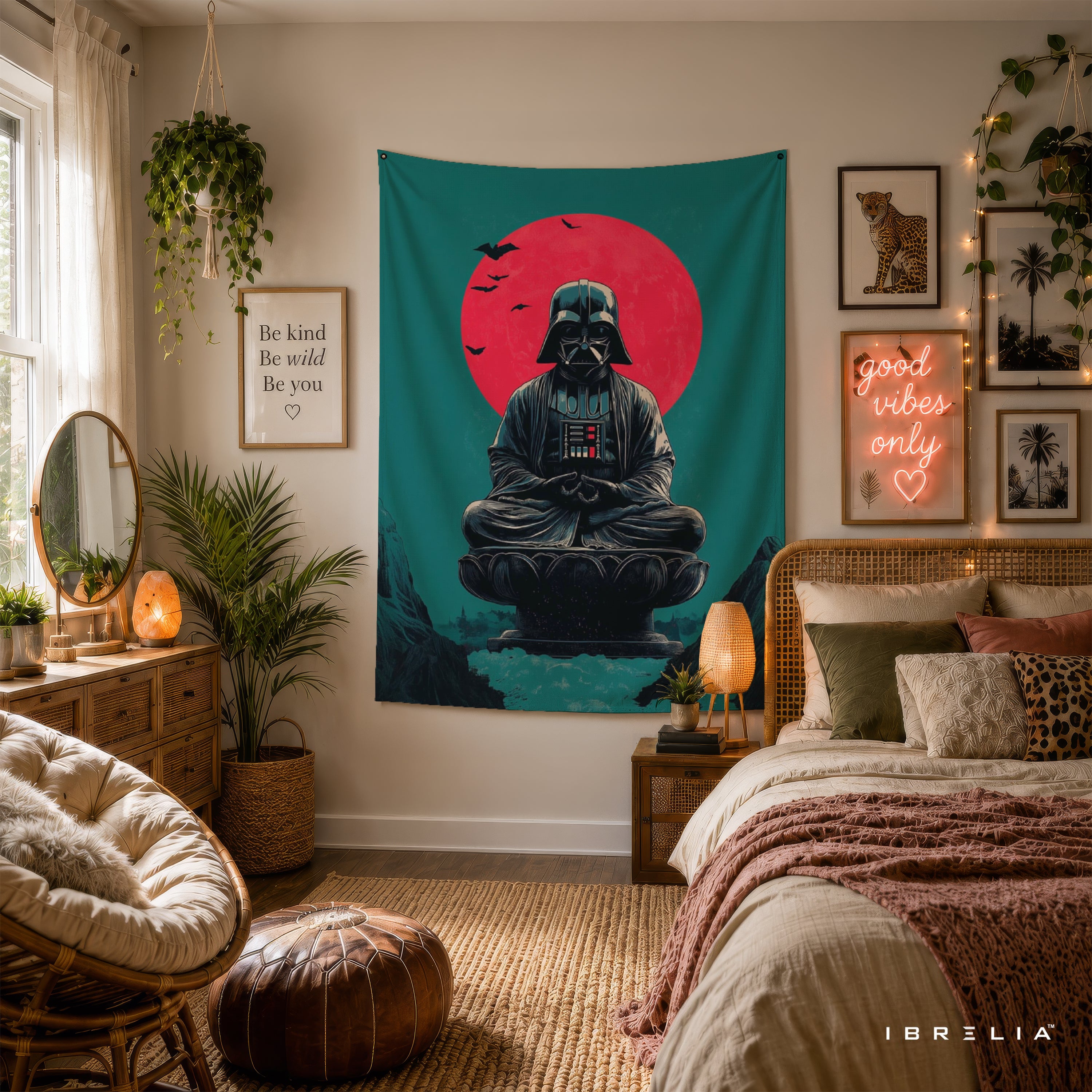 Darth Vader Zen Meditation Wall Tapestry – Star Wars Minimalist Sci-Fi Wall Hanging