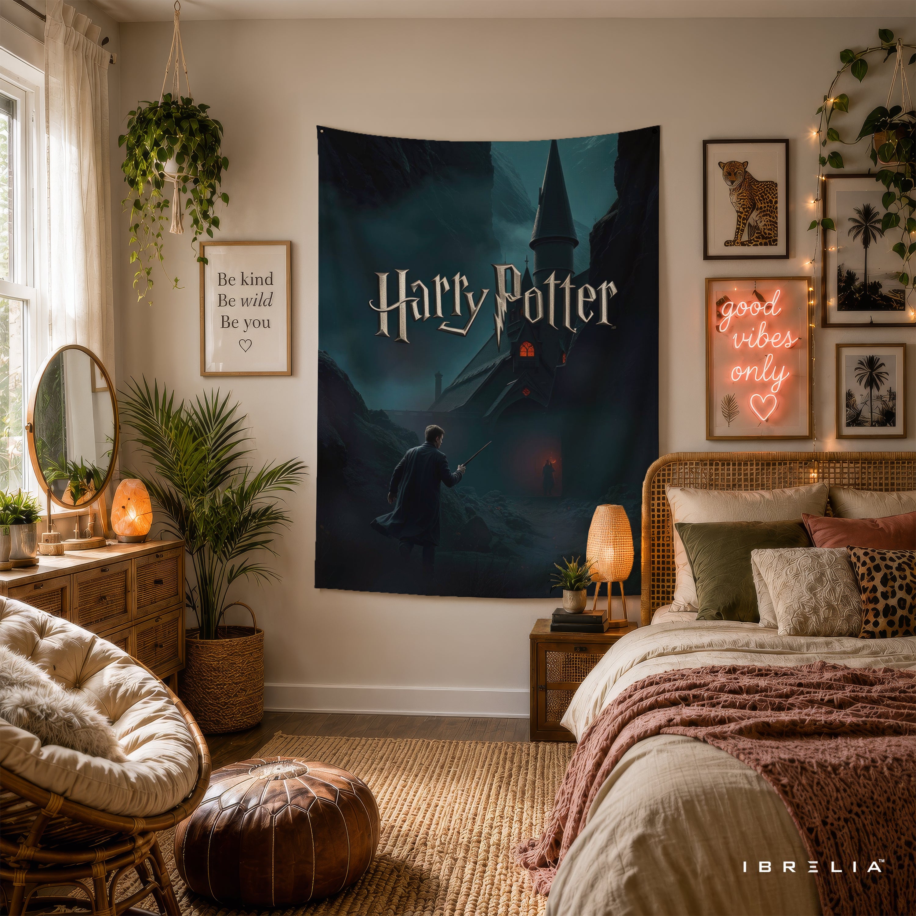 Harry Potter Hogwarts Castle Night Wall Tapestry – Premium Fantasy Wall Hanging & Home Decor in Pakistan