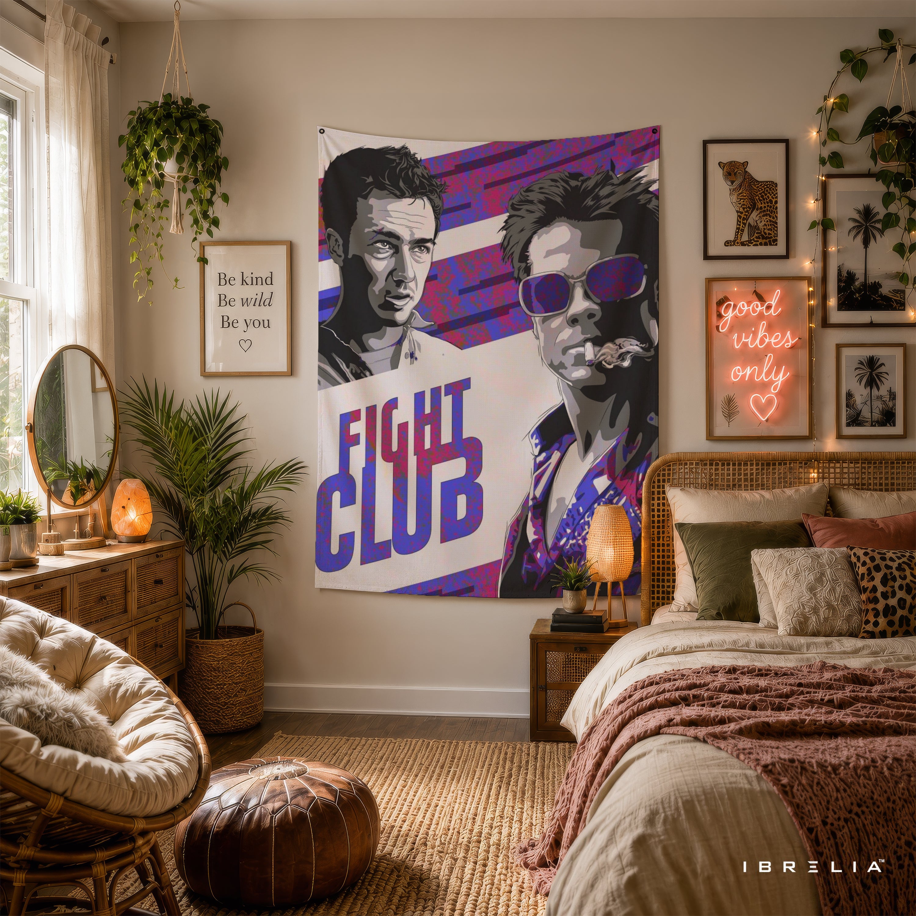 Fight Club Pop Art Character Wall Tapestry – Cult Classic Movie Inspired Wall Hanging