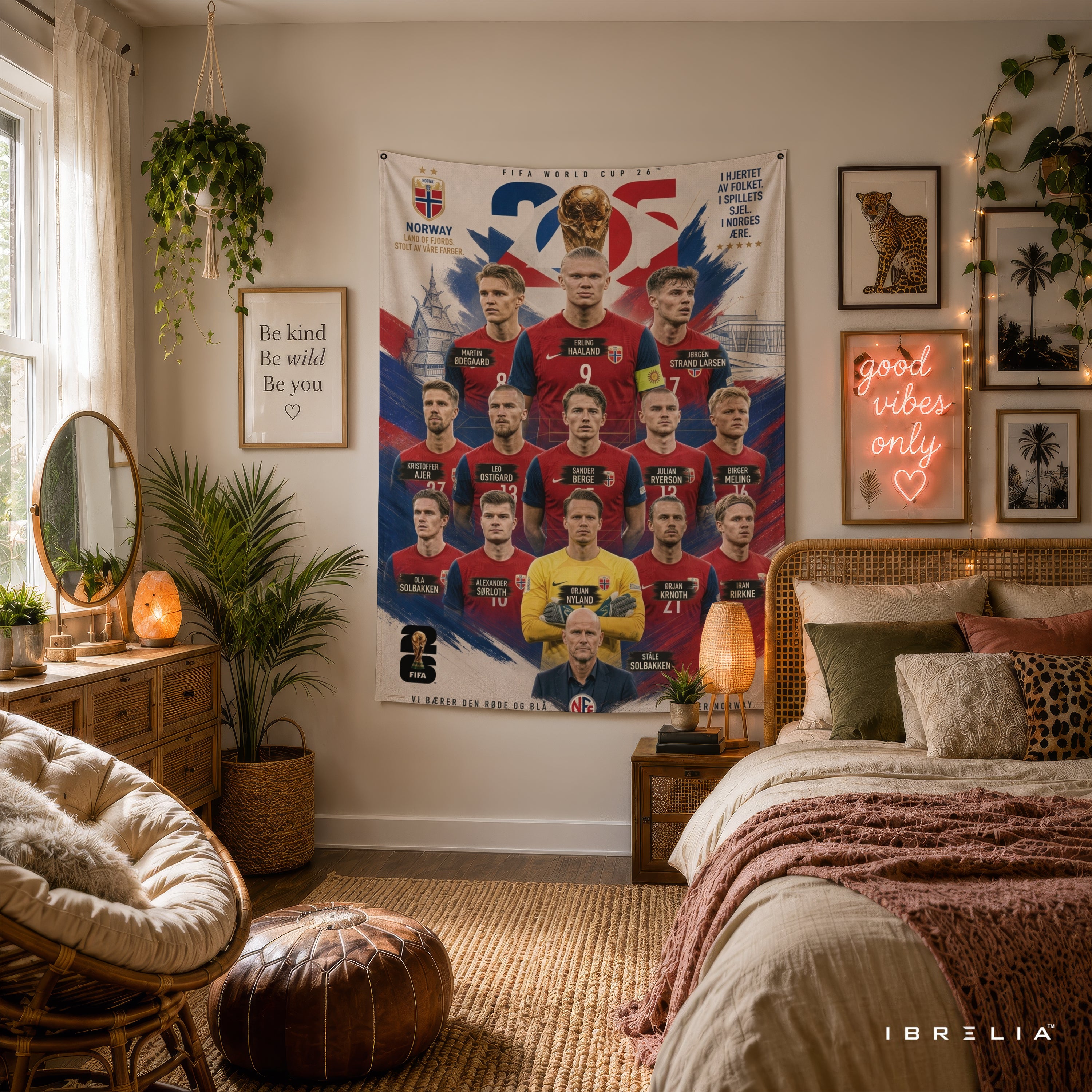 Norway National Football Team Stars Wall Tapestry | Premium Heavyweight Jute Fabric Wall Hanging