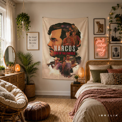 Narcos Rise of the Cartels Wall Tapestry | Premium Heavyweight Jute Fabric Wall Hanging
