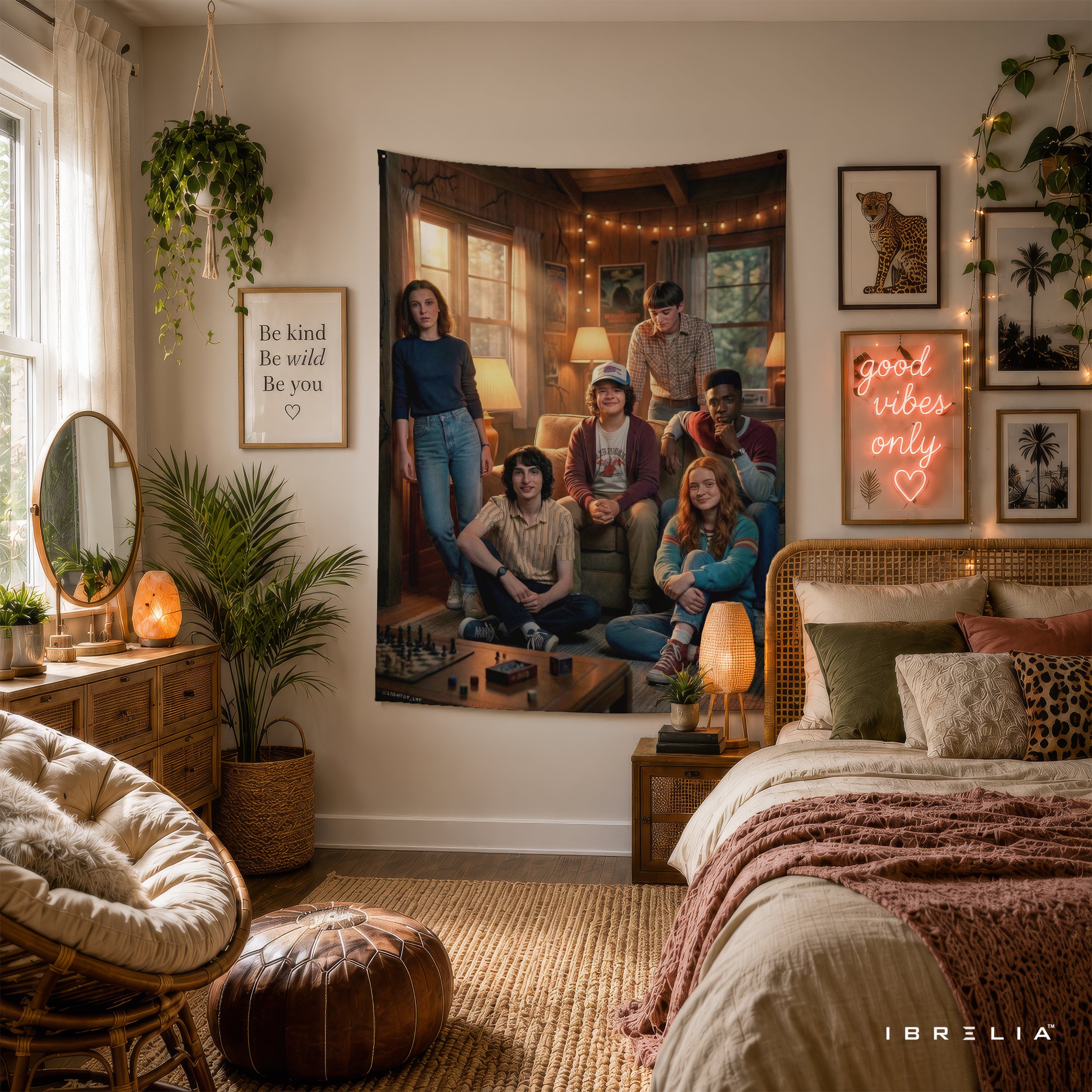 Stranger Things Friends Wall Tapestry – Hawkins Group Fan Art Wall Hanging