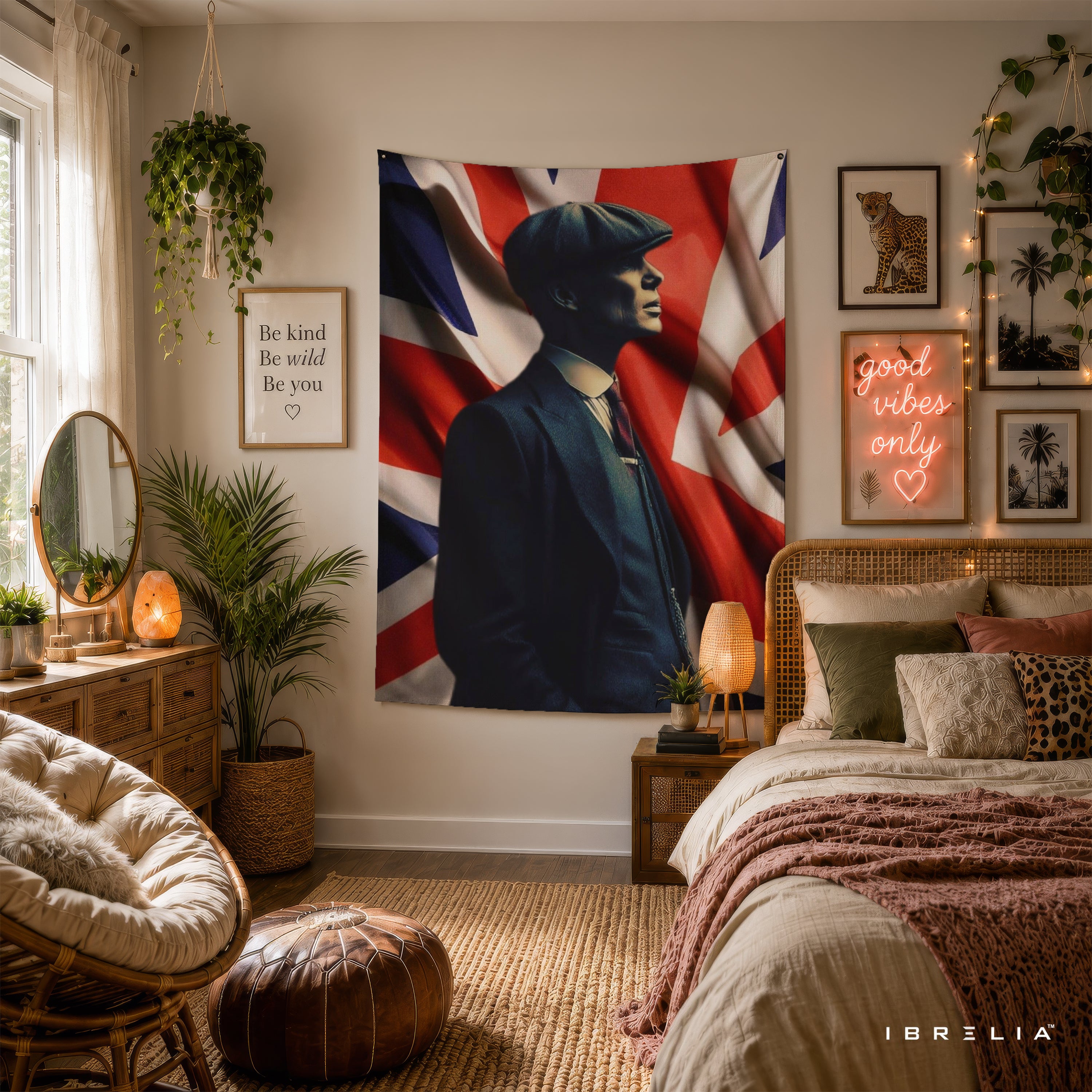 Thomas Shelby Union Jack Wall Tapestry | Premium Heavyweight Jute Fabric Wall Hanging