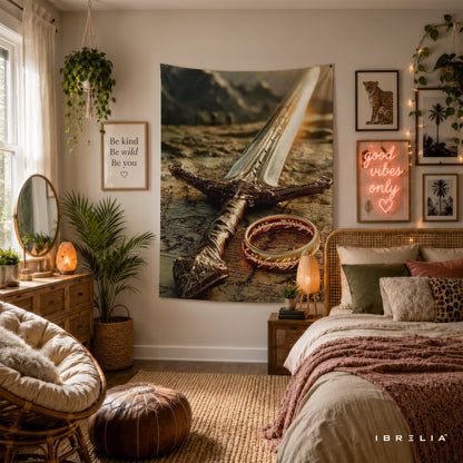 The Lord of the Rings Andúril & One Ring Wall Tapestry – Middle-earth Fantasy Wall Hanging