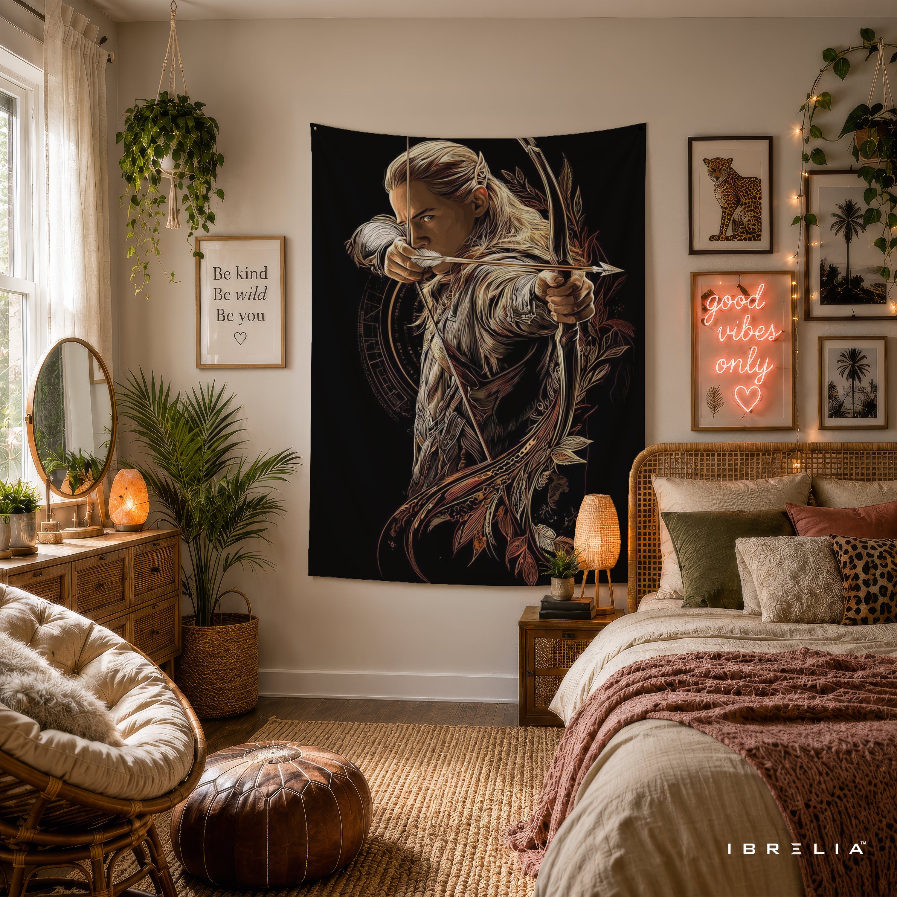 The Lord of the Rings Legolas Archer Wall Tapestry – Elven Warrior Fantasy Wall Hanging