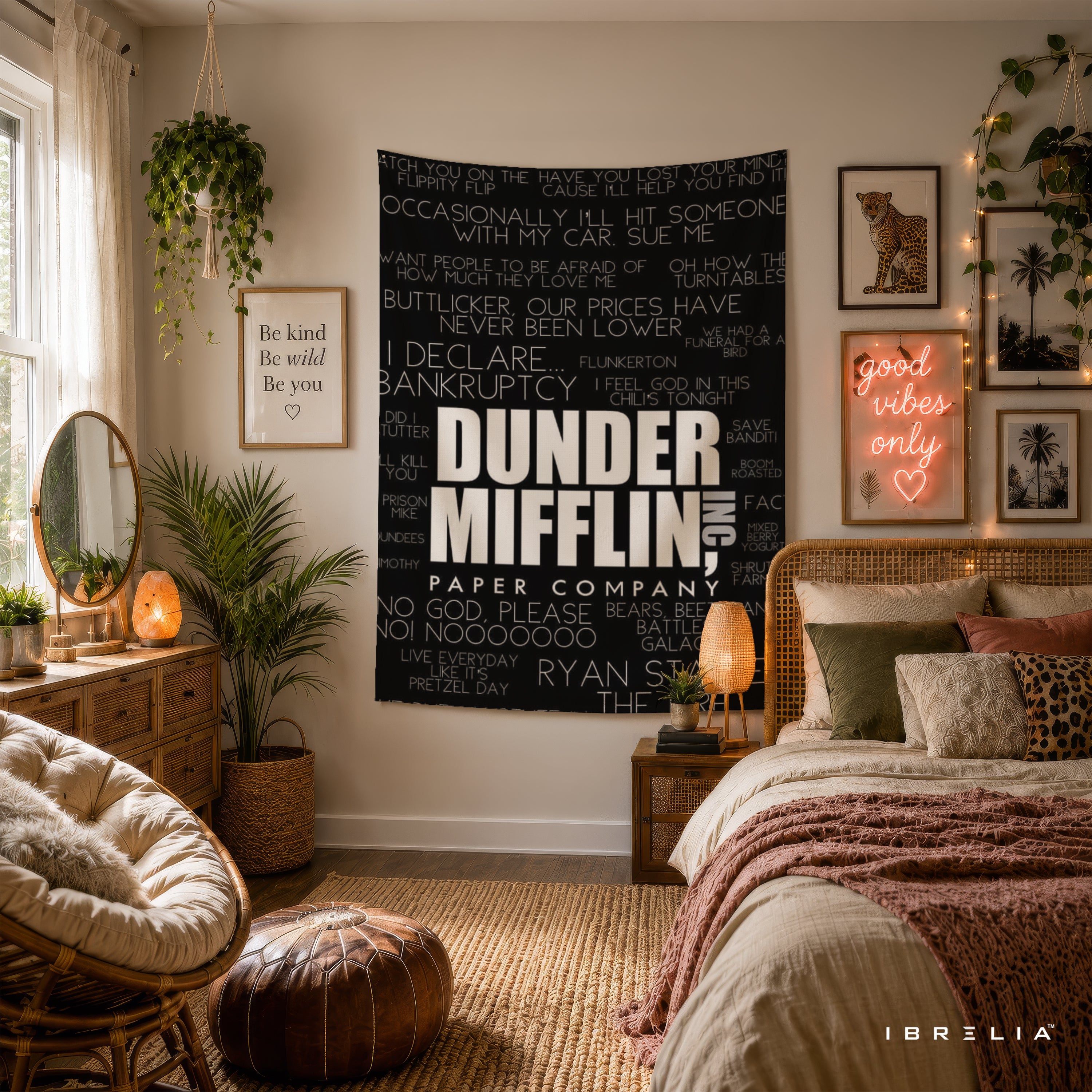 Dunder Mifflin Quotes Wall Tapestry | Premium Heavyweight Jute Fabric Wall Hanging