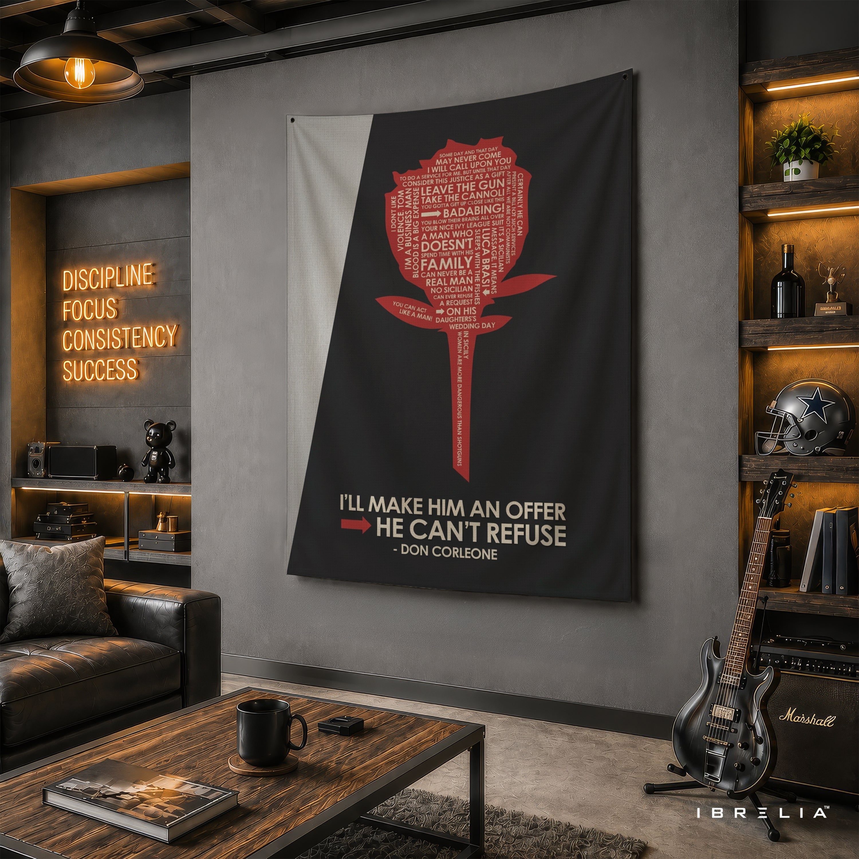 The Godfather Quote Rose Wall Tapestry – Premium Movie Wall Hanging & Home Decor in Pakistan
