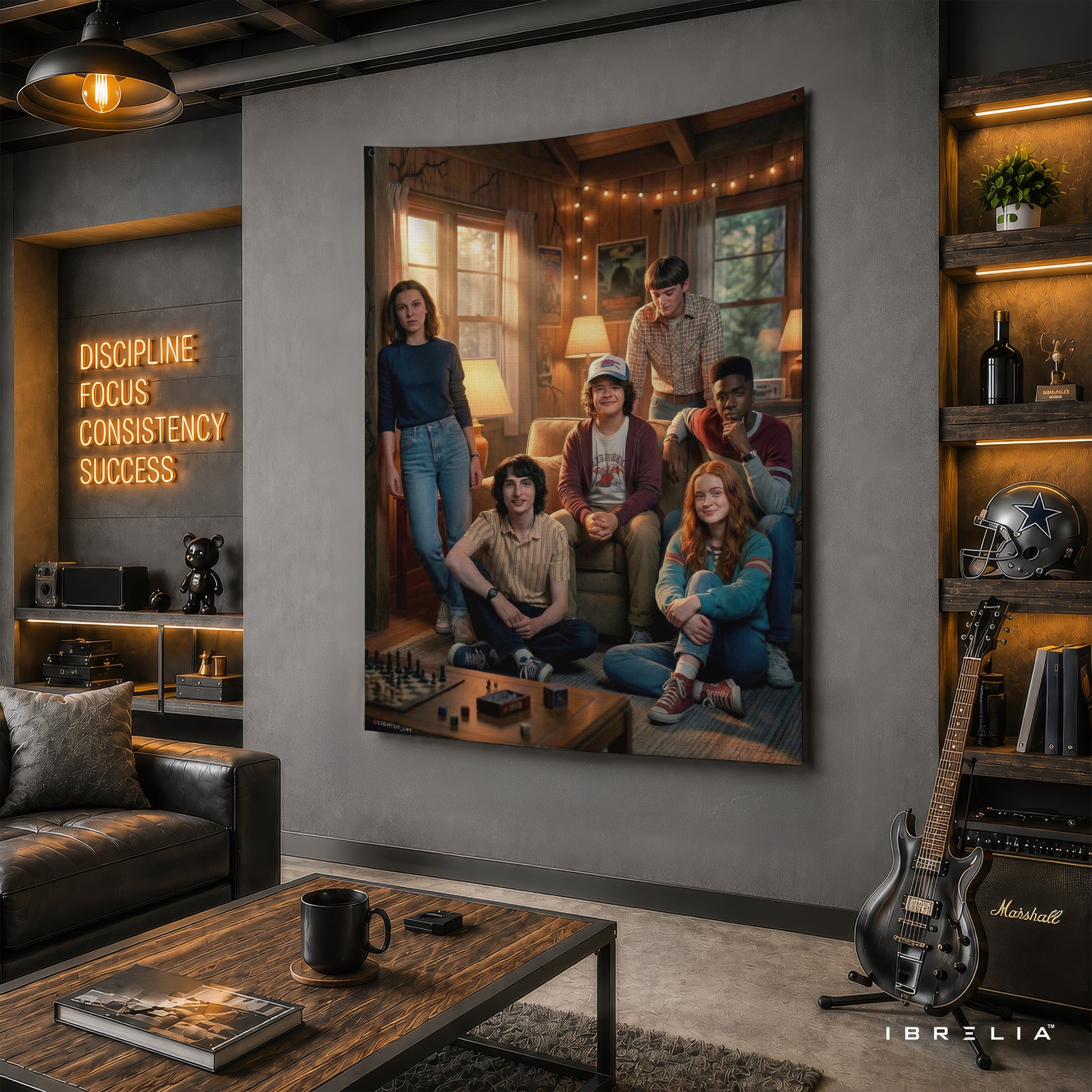 Stranger Things Friends Wall Tapestry – Hawkins Group Fan Art Wall Hanging