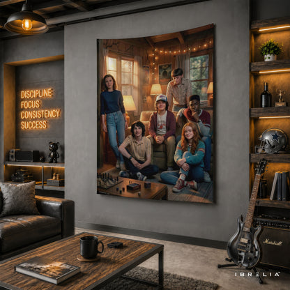 Stranger Things Friends Wall Tapestry – Hawkins Group Fan Art Wall Hanging