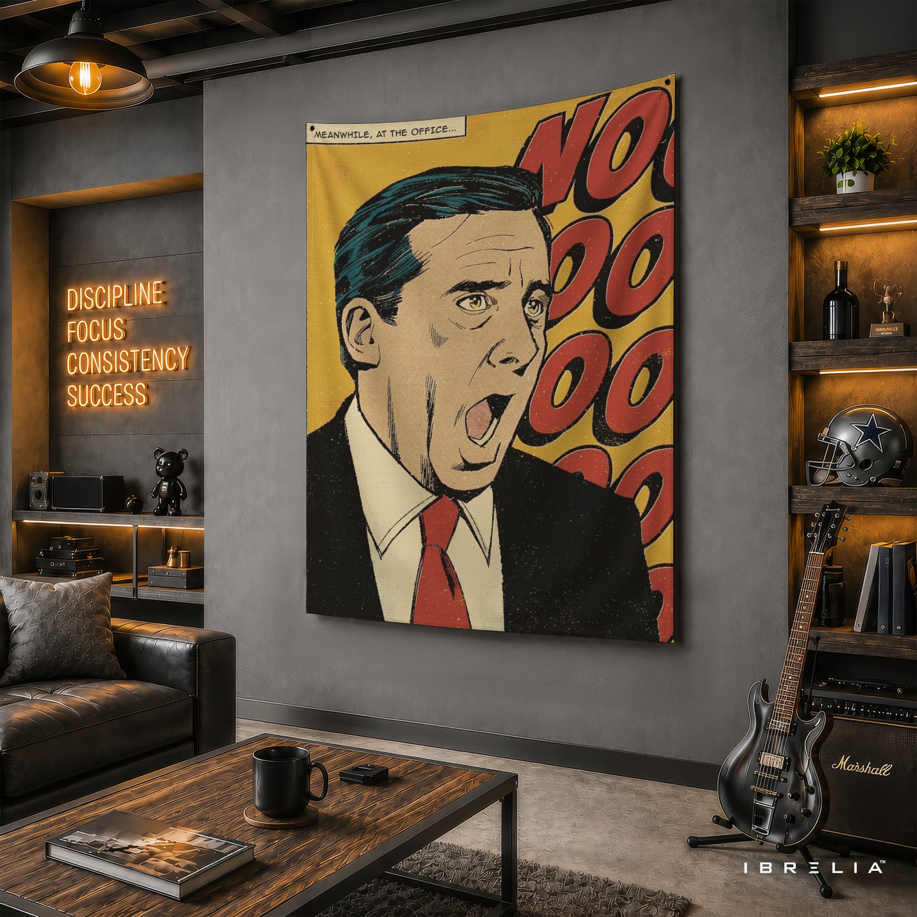 Michael Scott No God Please No Wall Tapestry | Premium Heavyweight Jute Fabric Wall Hanging