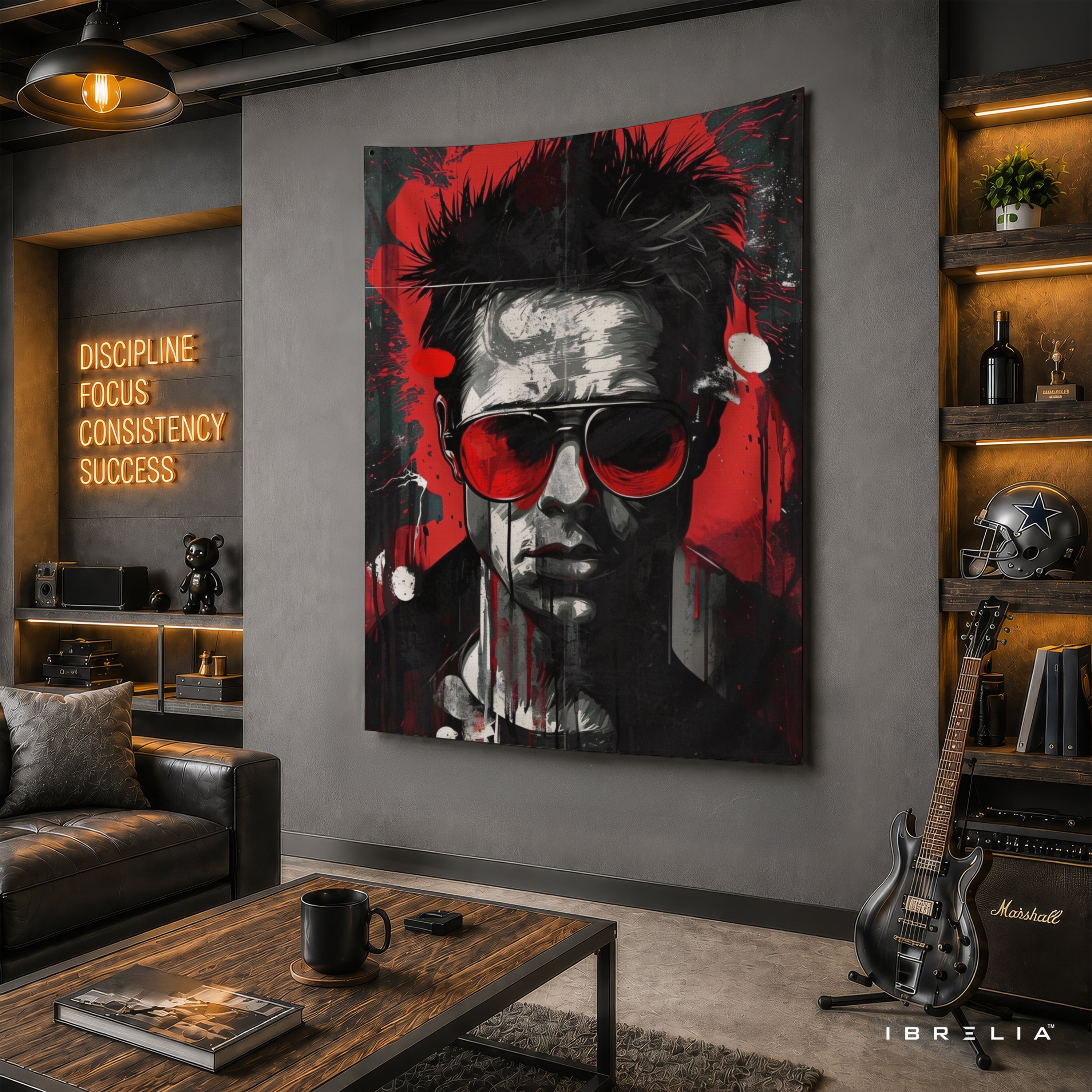 Fight Club Tyler Durden Pop Art Wall Tapestry – Modern Cult Movie Wall Hanging