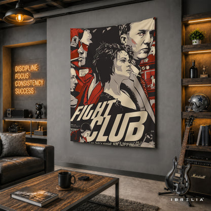 Fight Club Vintage Movie Poster Wall Tapestry – Cult Classic Film Wall Hanging