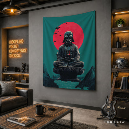Darth Vader Zen Meditation Wall Tapestry – Star Wars Minimalist Sci-Fi Wall Hanging