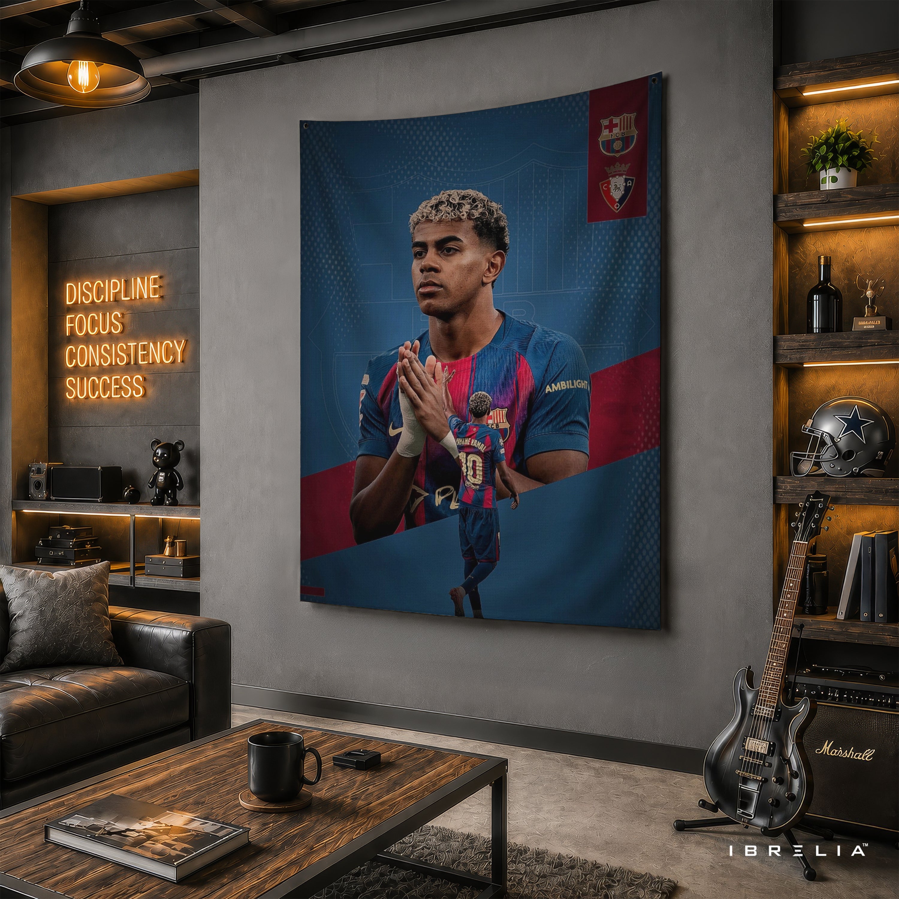 Lamine Yamal FC Barcelona Legacy Wall Tapestry | Premium Heavyweight Jute Fabric Wall Hanging